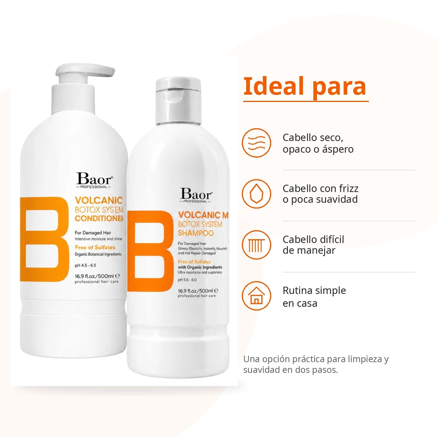 BAOR Pack Baor Volcanic Mud Shampoo 500 ml + Acondicionador 300 ml