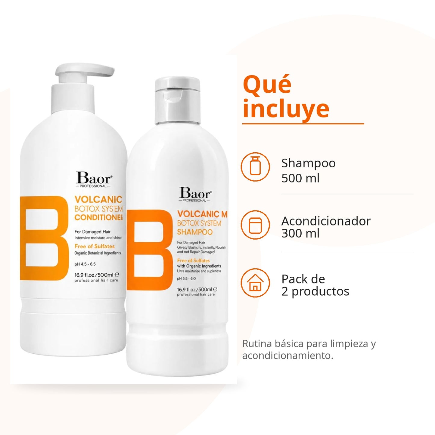 BAOR Pack Baor Volcanic Mud Shampoo 500 ml + Acondicionador 300 ml