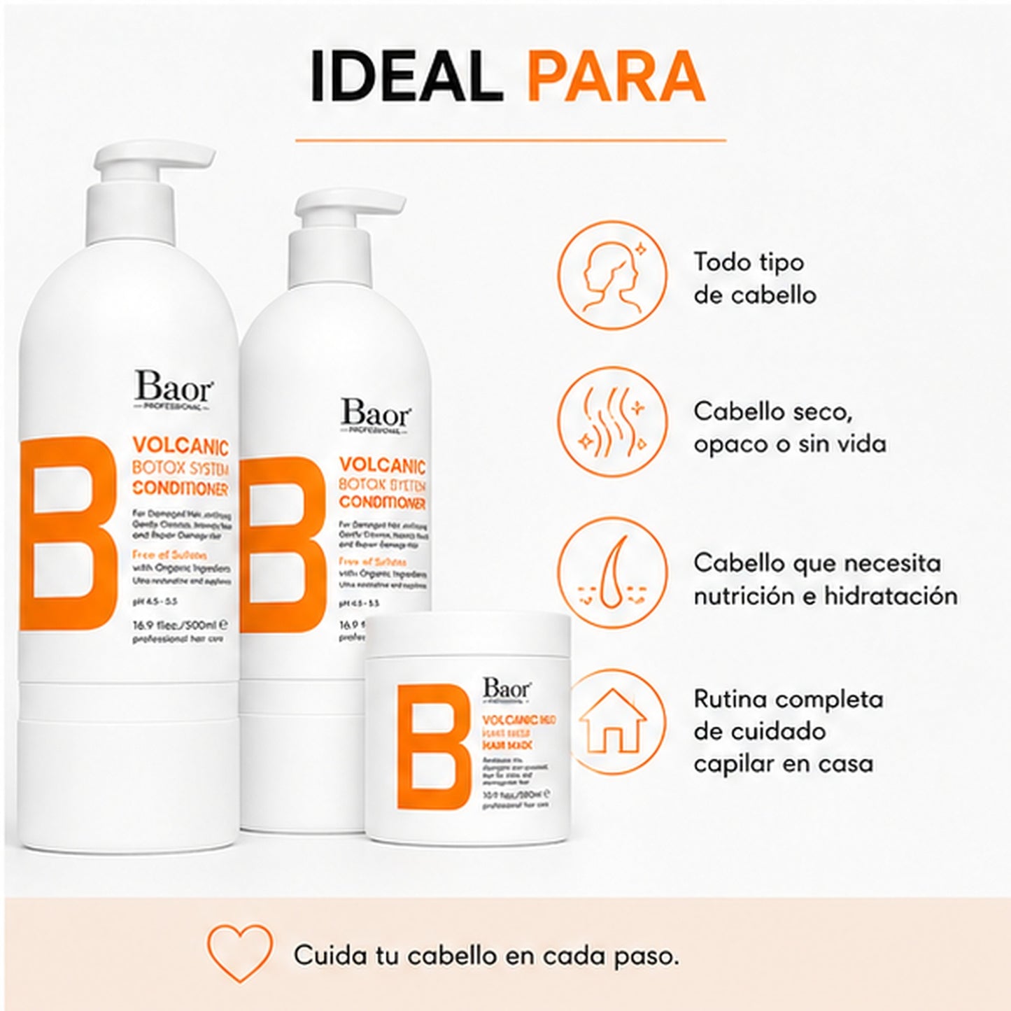 BAOR Pack Volcanic Mud Shampoo + Acondicionador + Mascarilla