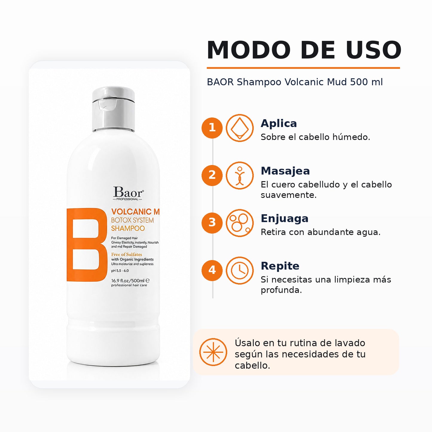 BAOR Shampoo Volcanic Mud 500 ml
