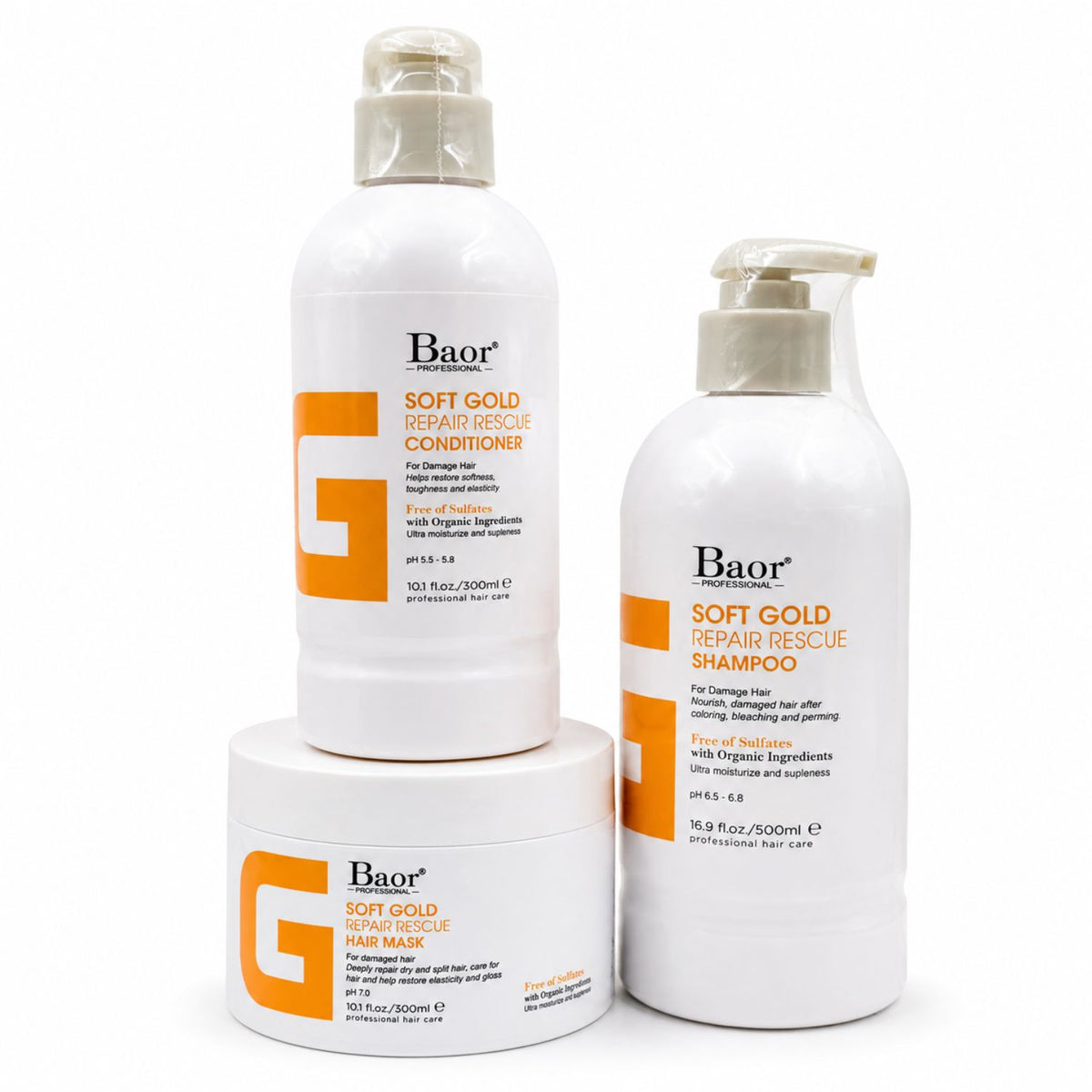 Kit Soft Gold = Shampoo + Acondicionador + Mascarilla – BAOR