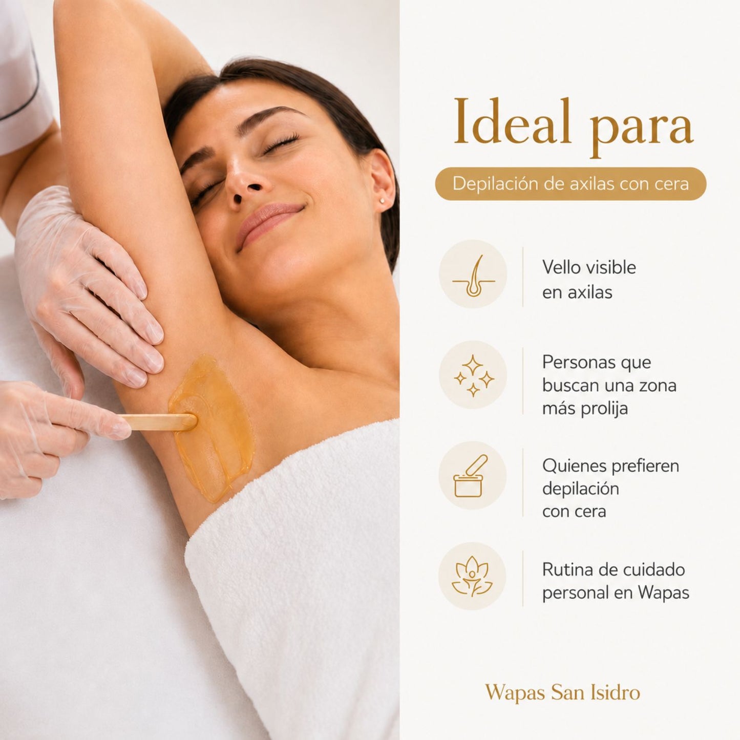 Depilación de axilas con Cera en San Isidro | Wapas