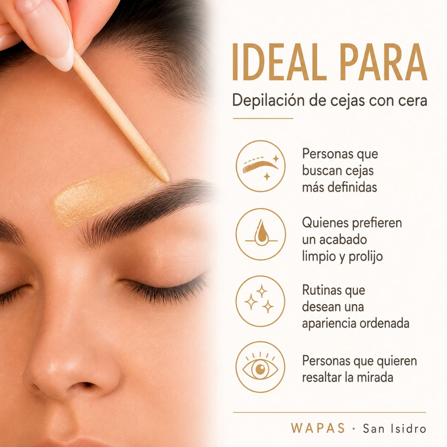 Depilación de cejas con cera en San Isidro | Wapas