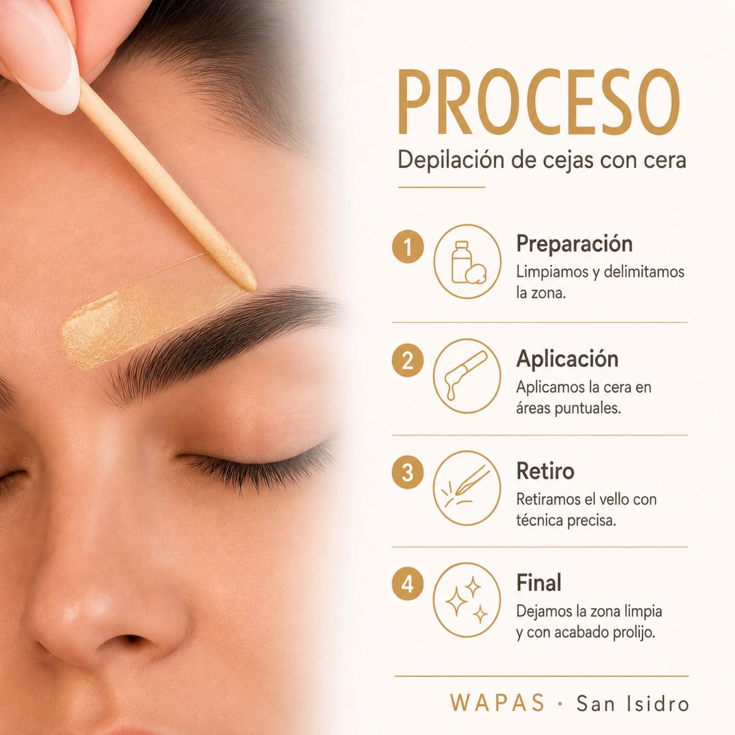 Depilación de cejas con cera en San Isidro | Wapas