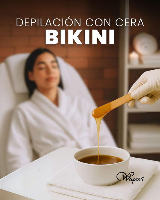 Depilación con cera en zona bikini en Wapas GCC, salón de belleza en San Isidro Lima Perú.