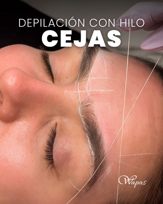 Depilación con hilo y diseño de cejas en Wapas GCC, salón de belleza en San Isidro Lima Perú.
