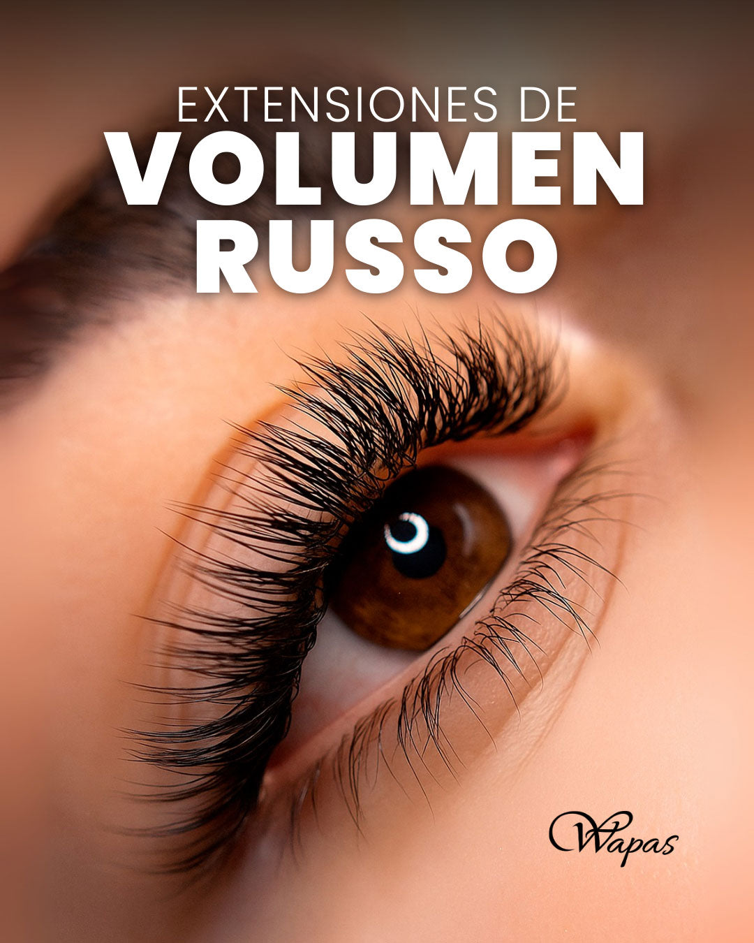 Extensiones de pestañas volumen ruso en Wapas GCC, salón de belleza en San Isidro Lima Perú.