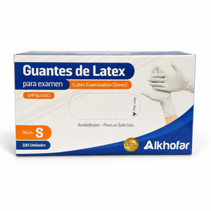 Guantes de látex Alkhofar empolvados talla S caja x 100 unidades