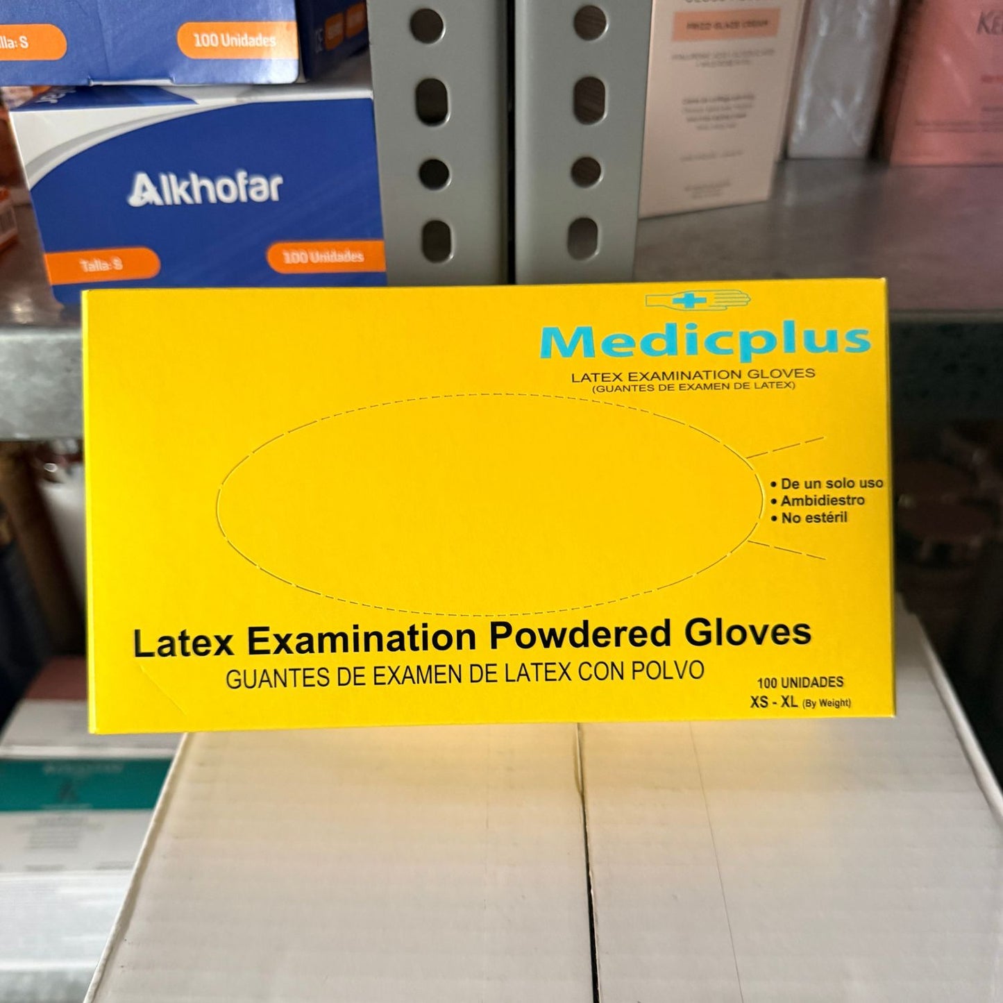 Caja real de guantes de látex con polvo Medicplus