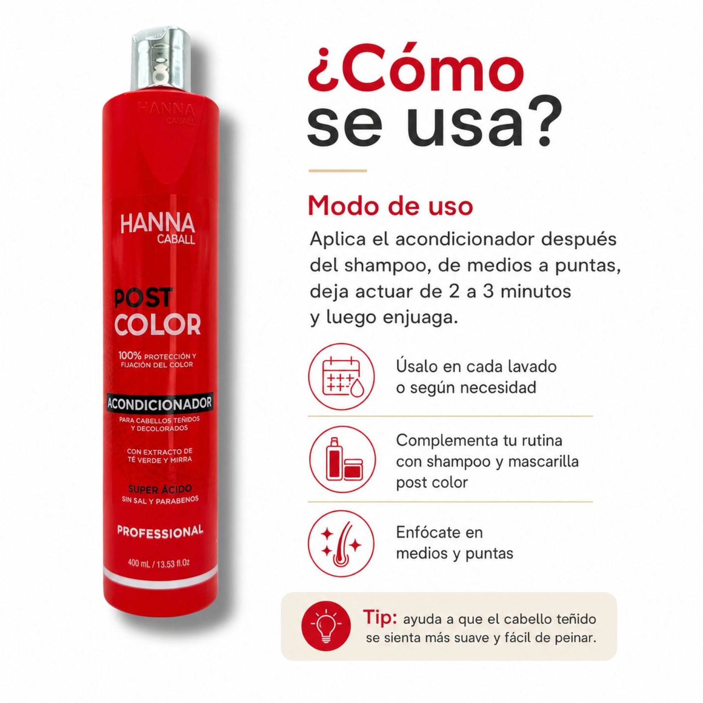 Hanna Caball Acondicionador Post Color 400 ml