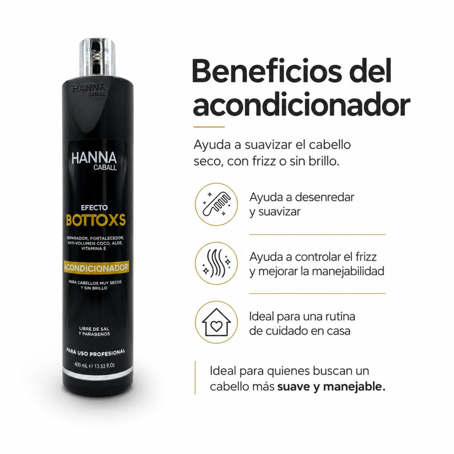 Hanna Caball Acondicionador Reparador Anti-Frizz 400 ml