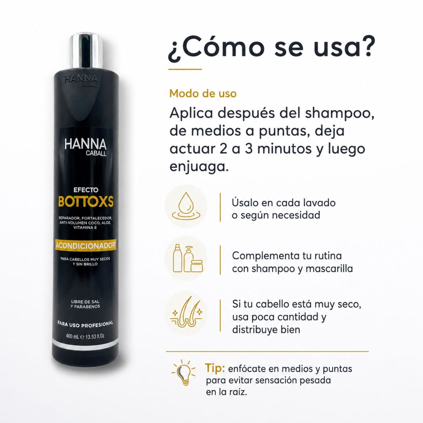 Hanna Caball Acondicionador Reparador Anti-Frizz 400 ml