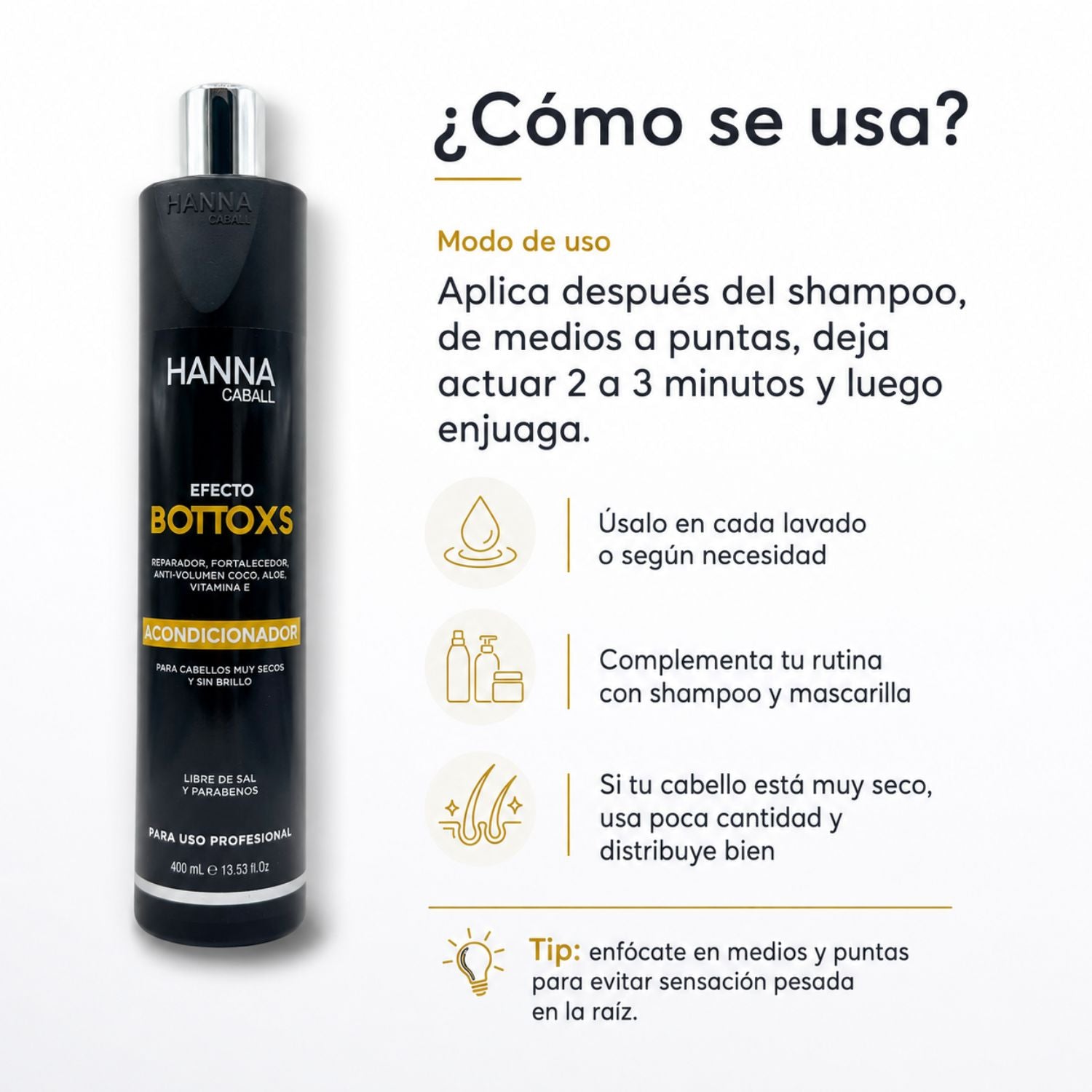 Hanna Caball Acondicionador Reparación Anti-Frizz 400 ml