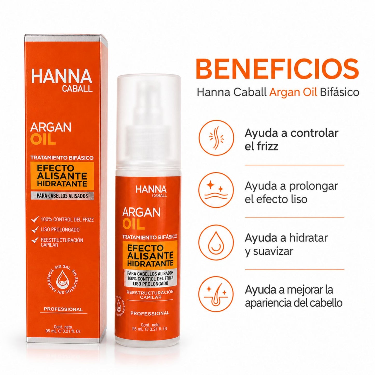 Hanna Caball Argan Oil bifásico anti frizz 95 ml