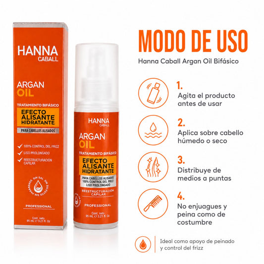 Hanna Caball Argan Oil bifásico anti frizz 95 ml