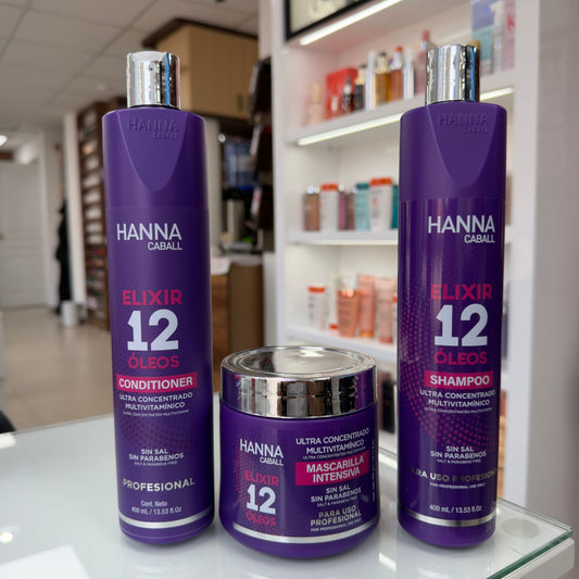 Pack Elixir 12 Óleos 3 Pasos 400 ml Hanna Caball