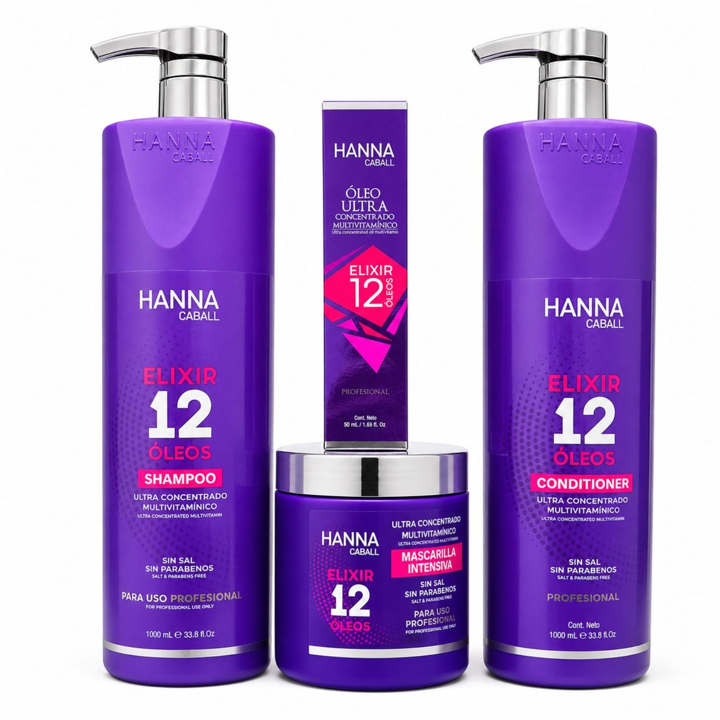 Pack completo Hanna Caball Elixir 12 Óleos con 4 productos capilares