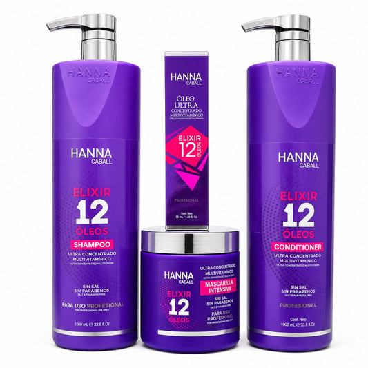 Pack completo Hanna Caball Elixir 12 Óleos con 4 productos capilares