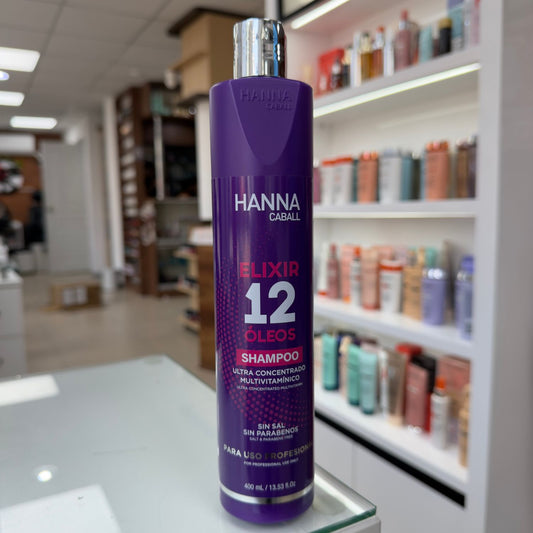 Shampoo Elixir 12 Óleos Nutritivo Antifrizz 400 ml Hanna Caball
