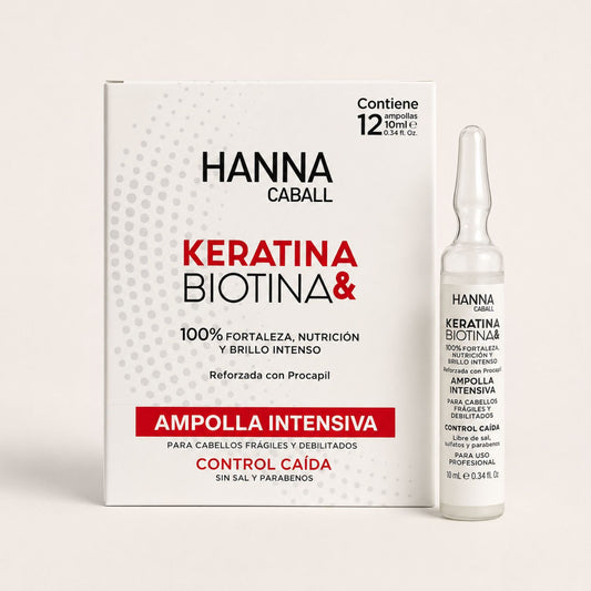 Hanna Caball Keratina Biotina Ampolla Intensiva Control Caída 12x10 ml