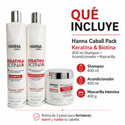 Hanna Caball Pack Keratina & Biotina 400 ml anticaída