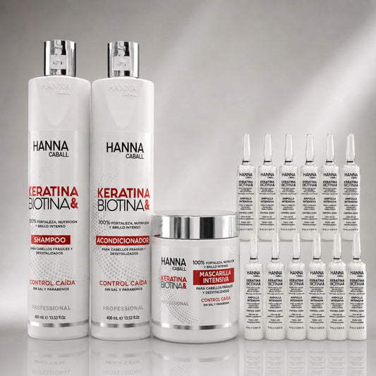Hanna Caball Pack Keratina & Biotina 4 pasos + 12 ampollas - Hanna Caball en Wapas GCC