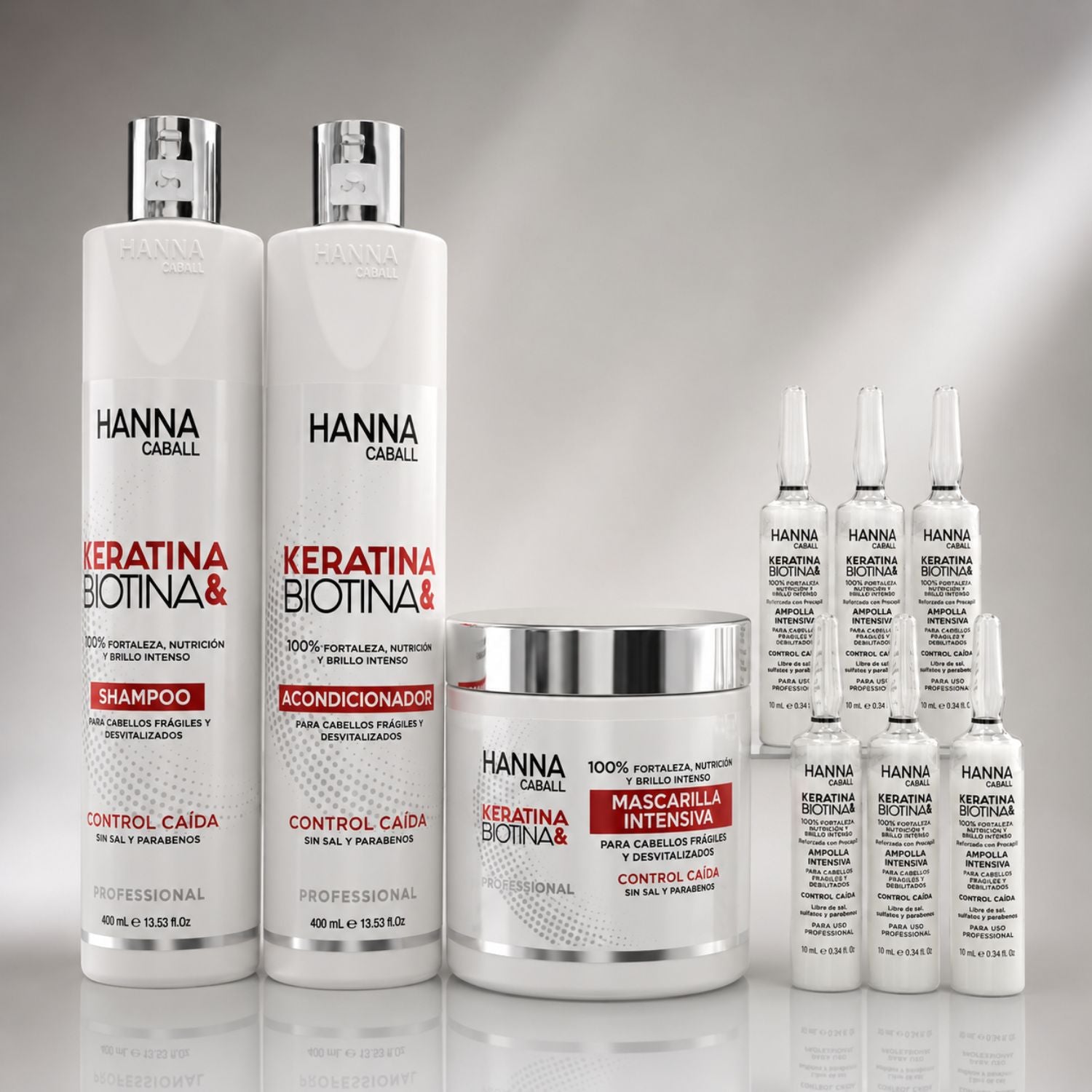 Hanna Caball Pack Keratina & Biotina 4 pasos + 6 ampollas - Hanna Caball en Wapas GCC