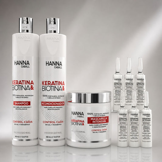 Hanna Caball Pack Keratina & Biotina 4 pasos + 6 ampollas - Hanna Caball en Wapas GCC