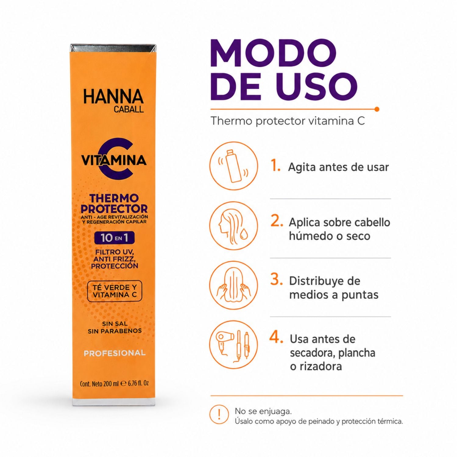 Hanna Caball Termoprotector Vitamina C 10 en 1
