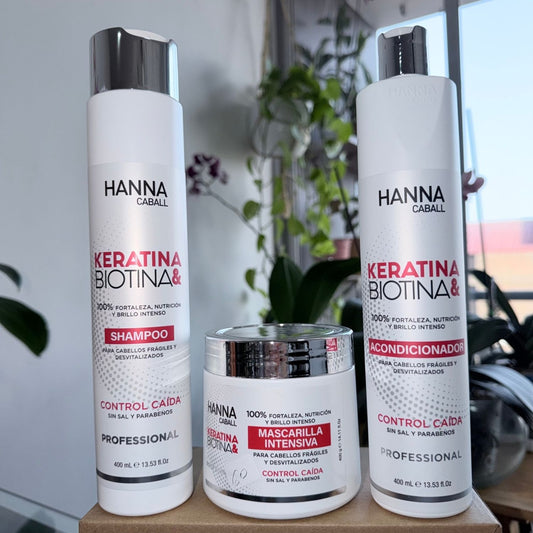 Pack Keratina & Biotina Fortalecedor 400 ml Hanna Caball