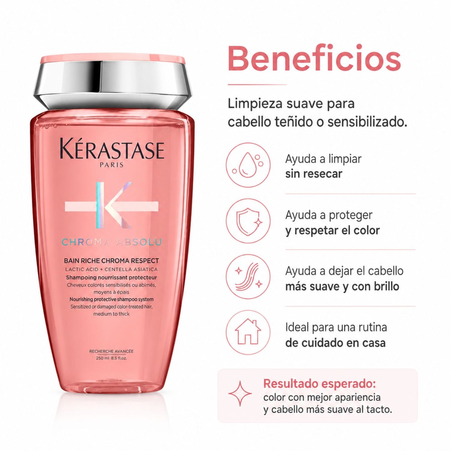 Kérastase Chroma Absolu Bain Chroma Respect Shampoo protector del color sin sulfatos 250 ml