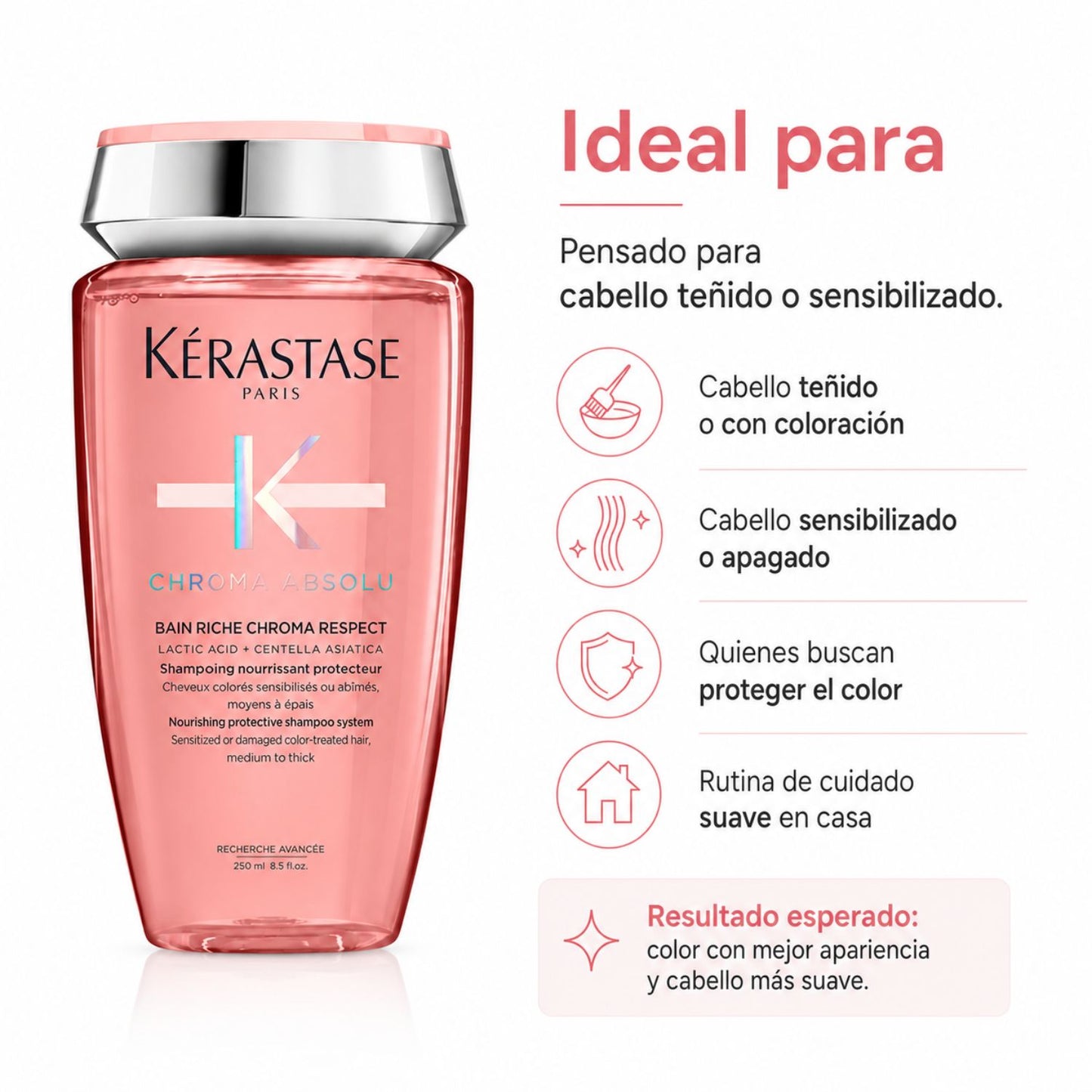 Kérastase Chroma Absolu Bain Chroma Respect Shampoo protector del color sin sulfatos 250 ml