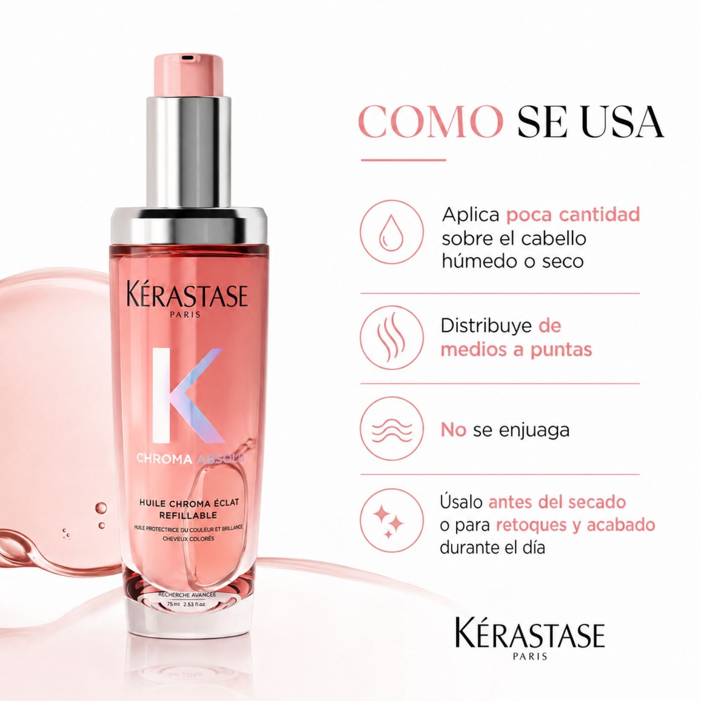 Kérastase Chroma Absolu Huile Chroma Éclat Aceite protector del color y brillo 75 ml