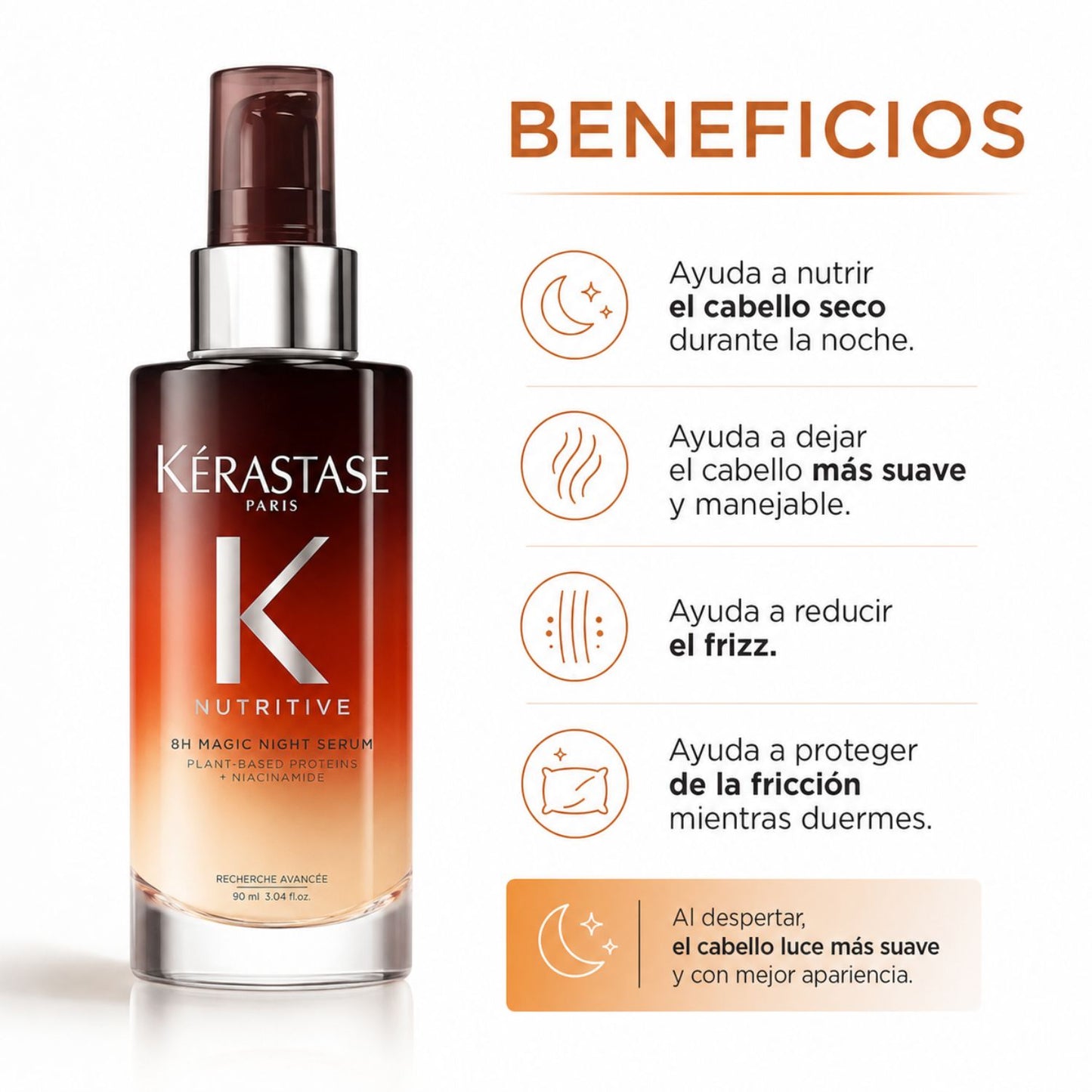 Kérastase Nutritive 8H Magic Night Serum sérum nocturno sin enjuague cabello seco 90 ml