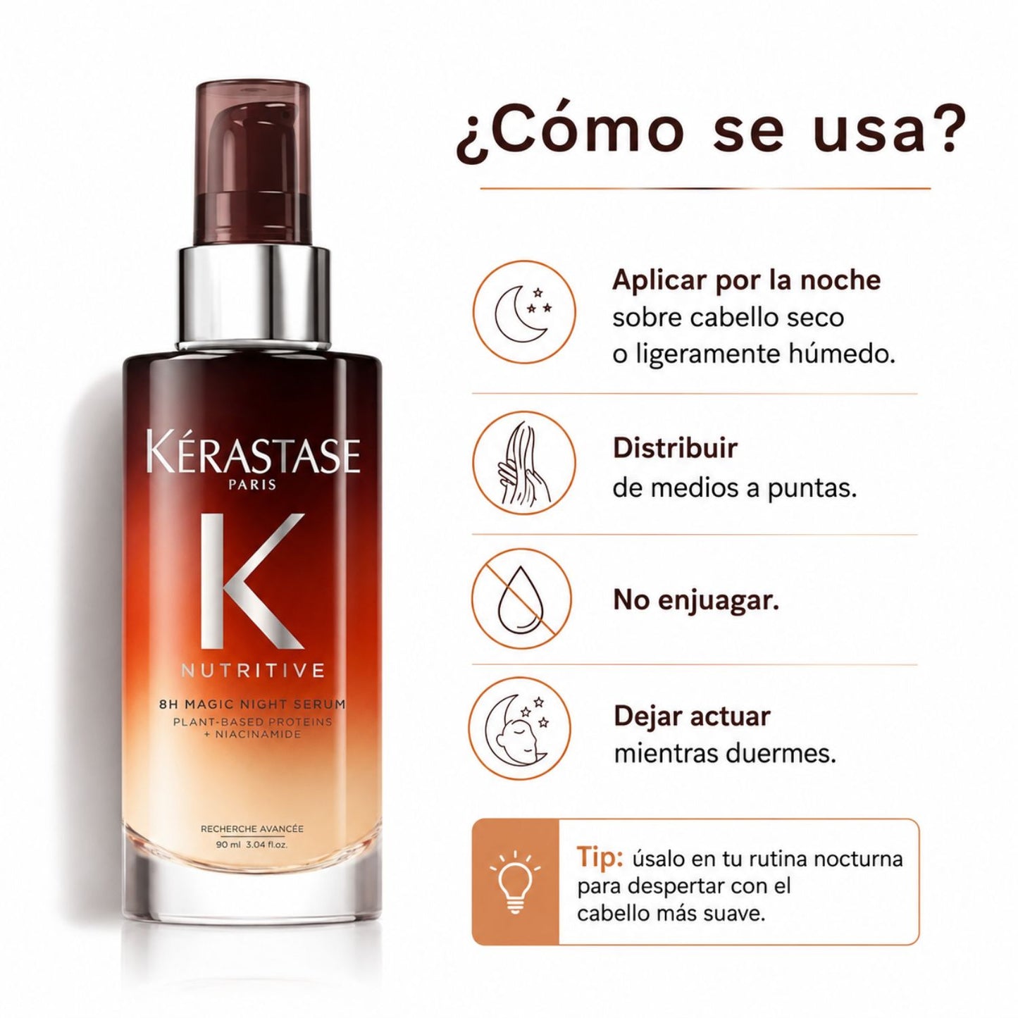 Kérastase Nutritive 8H Magic Night Serum sérum nocturno sin enjuague cabello seco 90 ml