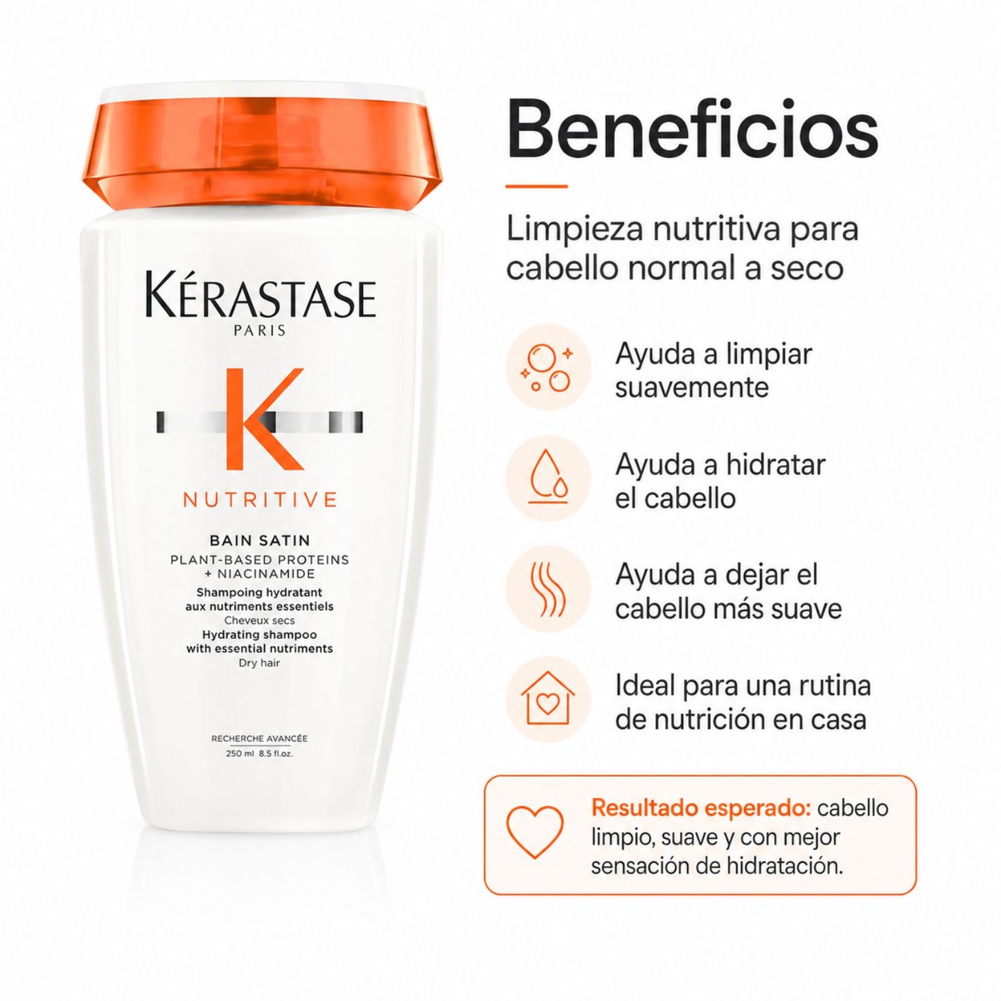 Kérastase Nutritive Bain Satin Shampoo hidratante cabello normal a seco 250 ml