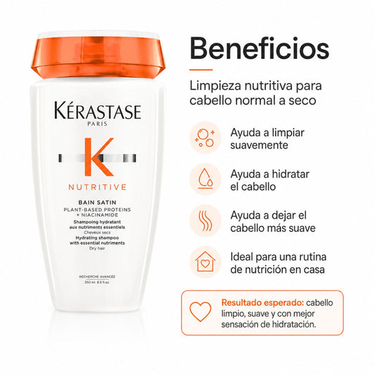 Kérastase Nutritive Bain Satin Shampoo hidratante cabello normal a seco 250 ml