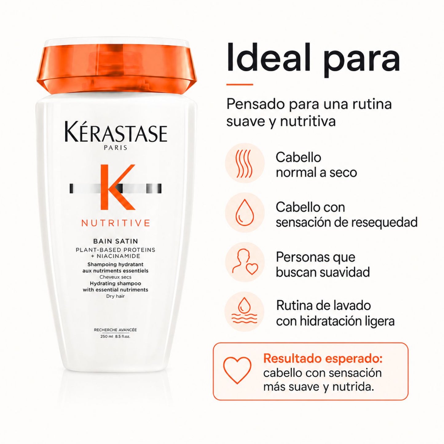 Kérastase Nutritive Bain Satin Shampoo hidratante cabello normal a seco 250 ml