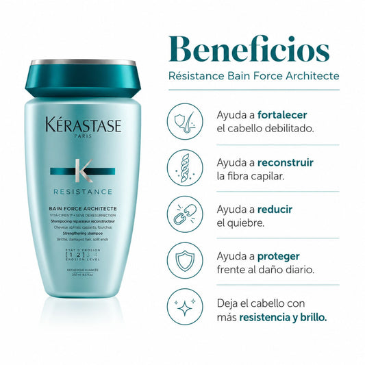 Kérastase Résistance Bain Force Architecte Shampoo reconstructor anti quiebre 250 ml