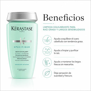 Pack Kérastase Spécifique A-Gras Línea Completa - Kérastase Spécifique Bain Divalent 250 ml