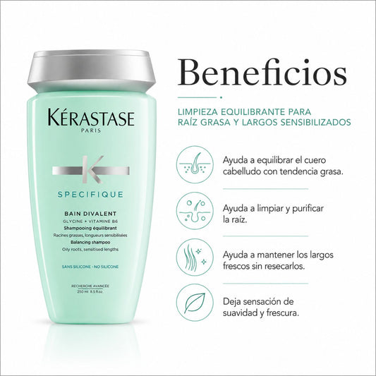 Kérastase Spécifique Bain Divalent Shampoo 250 ml para Raíz Grasa