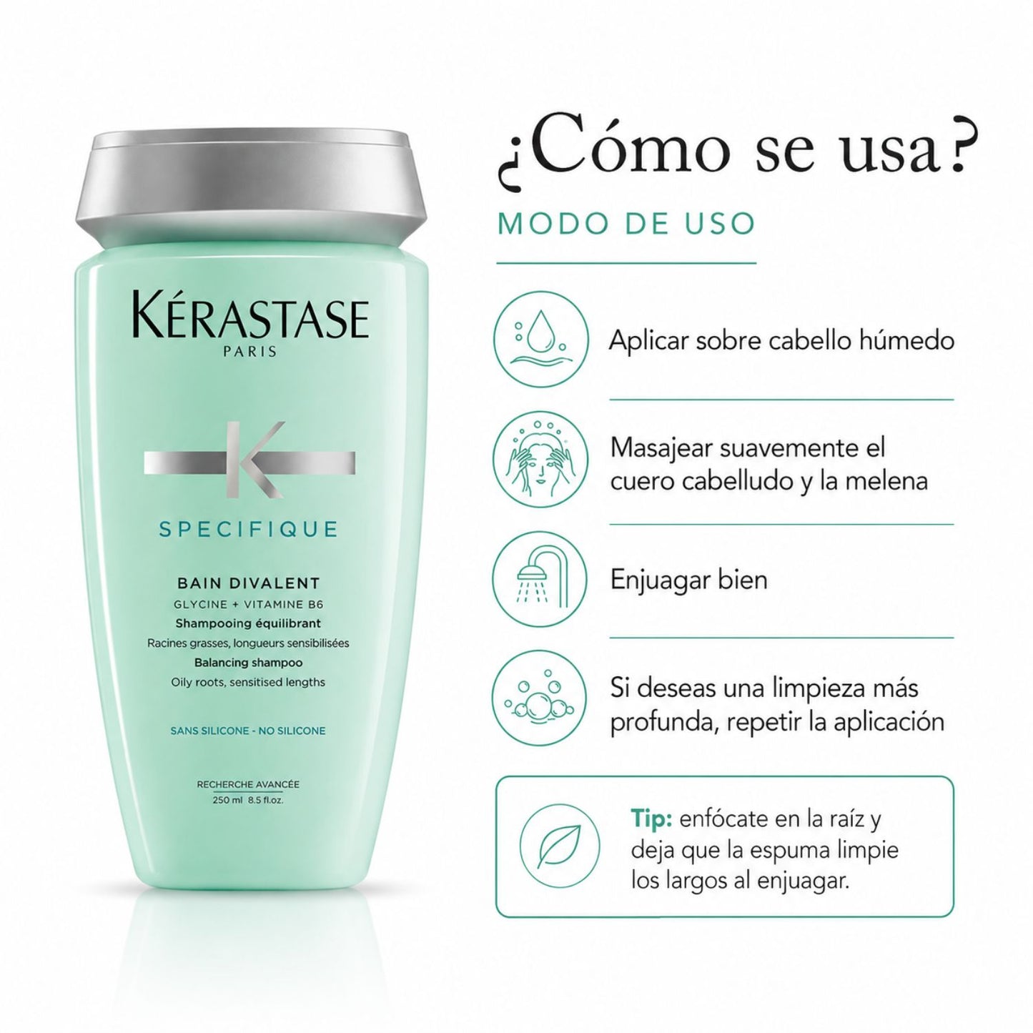 Kérastase Spécifique Bain Divalent Shampoo 250 ml para Raíz Grasa