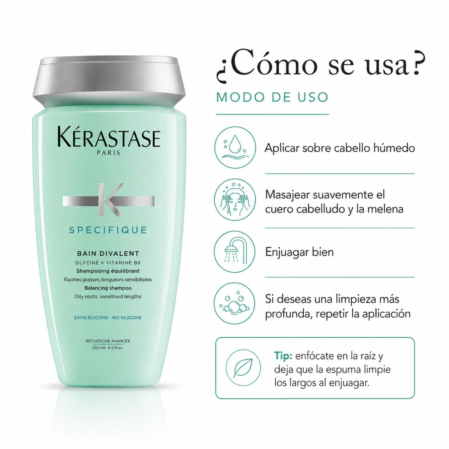 Pack Kérastase Spécifique A-Gras Línea Completa - Kérastase Spécifique Bain Divalent 250 ml