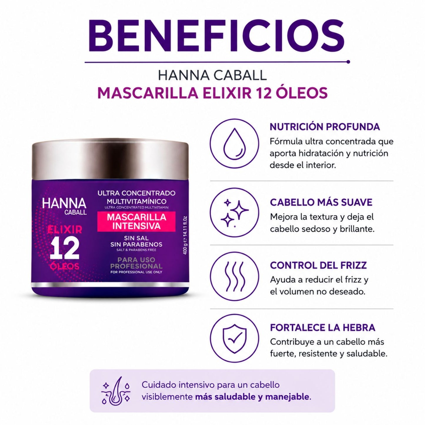 Hanna Caball Mascarilla Elixir 12 Óleos 400 ml