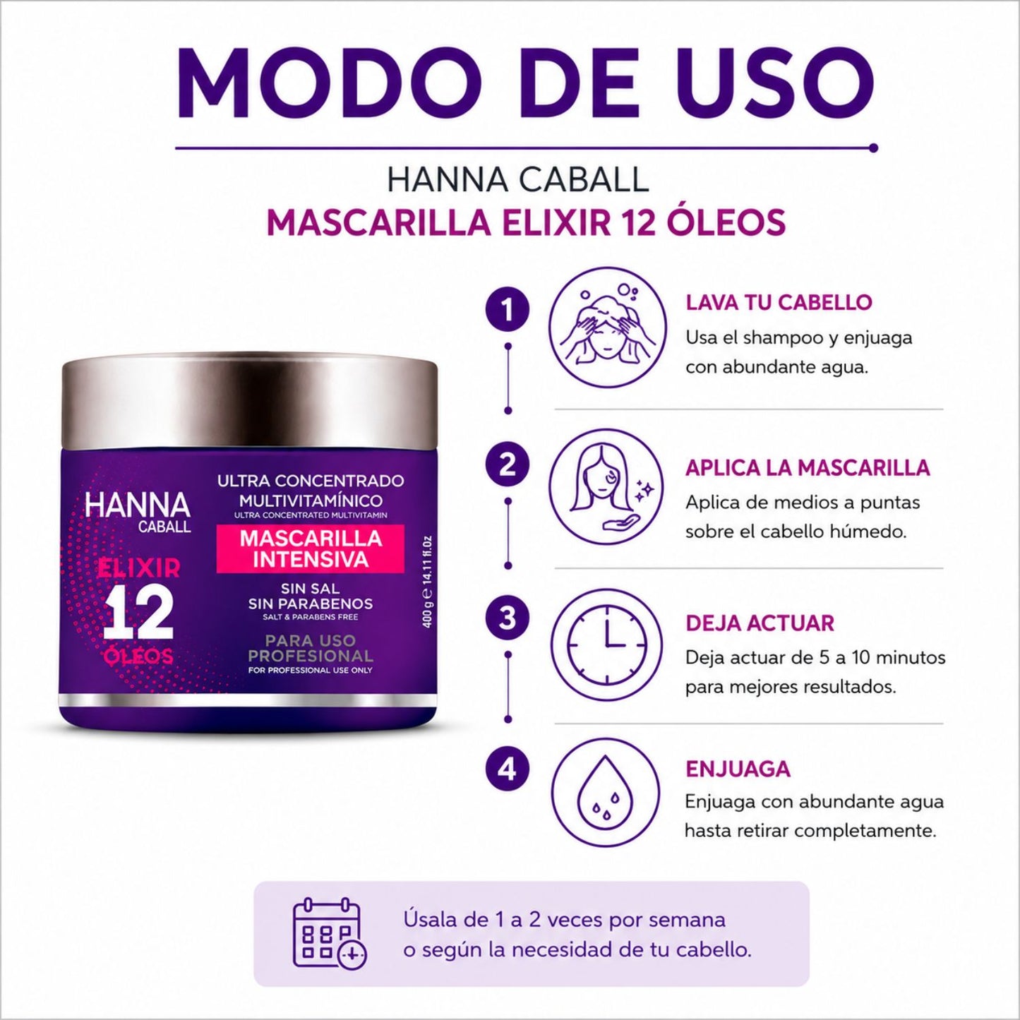 Hanna Caball Mascarilla Elixir 12 Óleos 400 ml