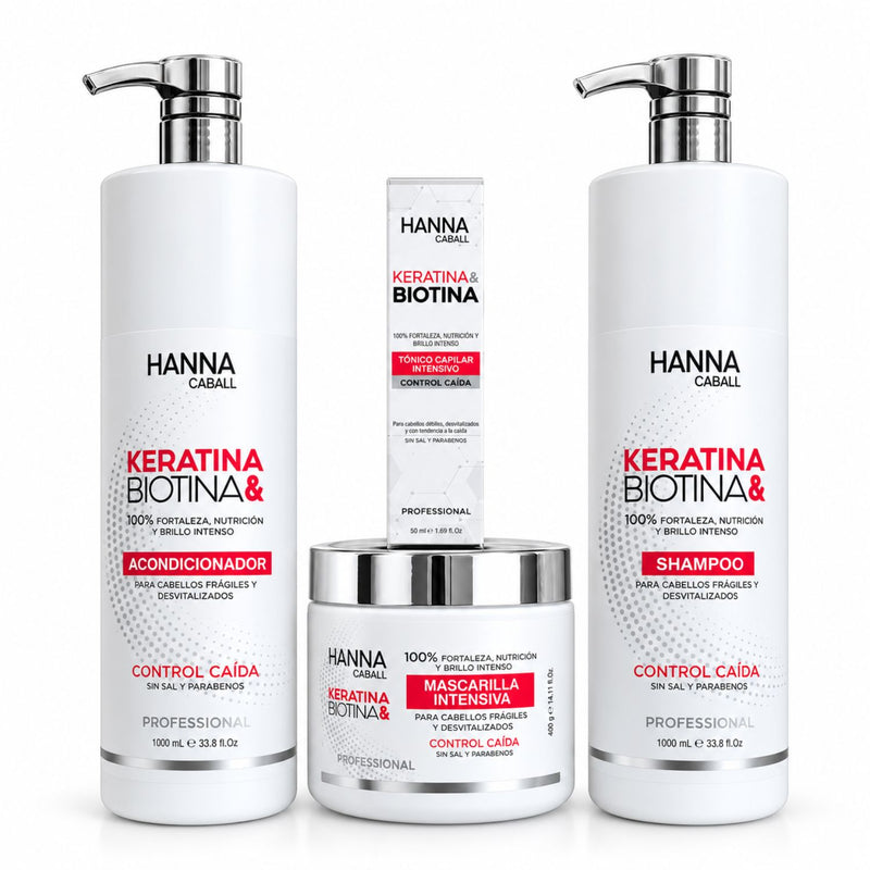 Pack Keratina & Biotina 4 Productos con Tónico 1 L Hanna Caball