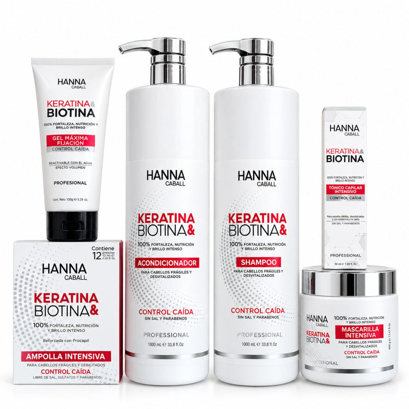 Pack Keratina & Biotina 6 Productos 1 L Hanna Caball