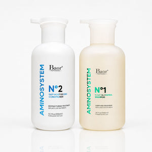 BAOR Pack Aminosystem: Deep Moisturizing Conditioner N°2 300 ml + Oil Control Shampoo N°1 300 ml