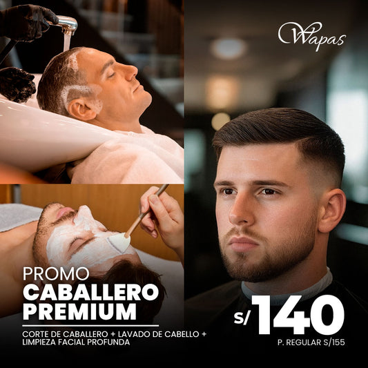 Promo Caballero Premium: corte de cabello, lavado y facial