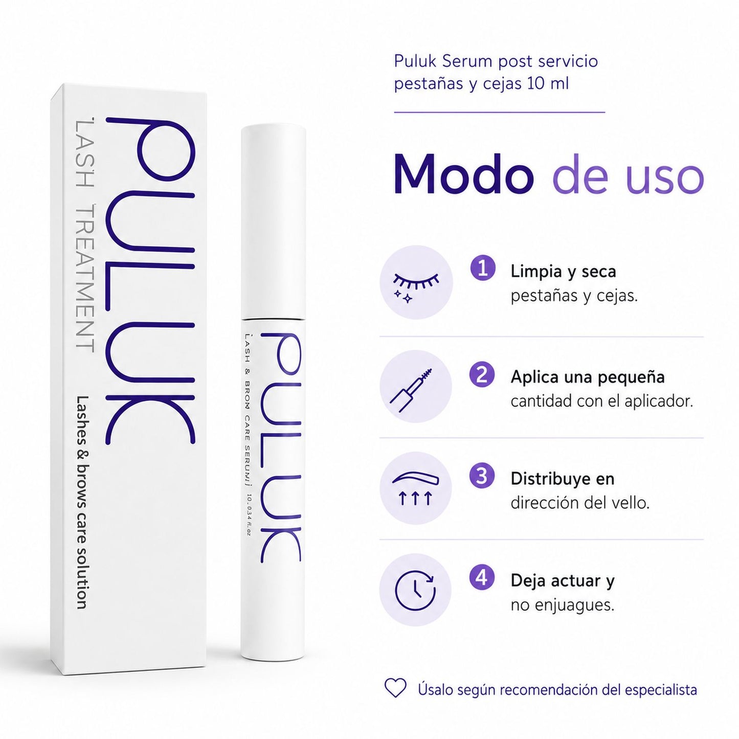 Puluk Serum post servicio pestañas y cejas 10 ml en San Isidro